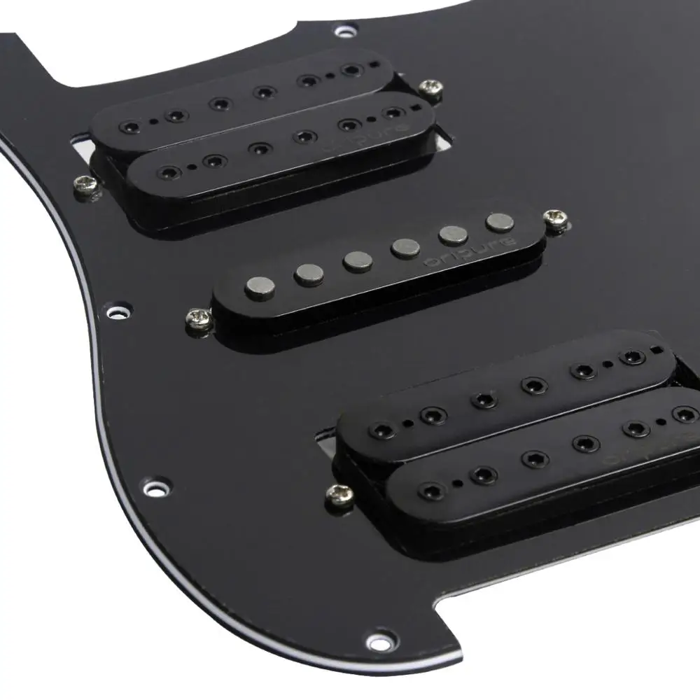 OriPure черная предпроводная электрогитара Pickguard Alnico 5 пикапов потенциометр 500k для Strat HSH 11 отверстий