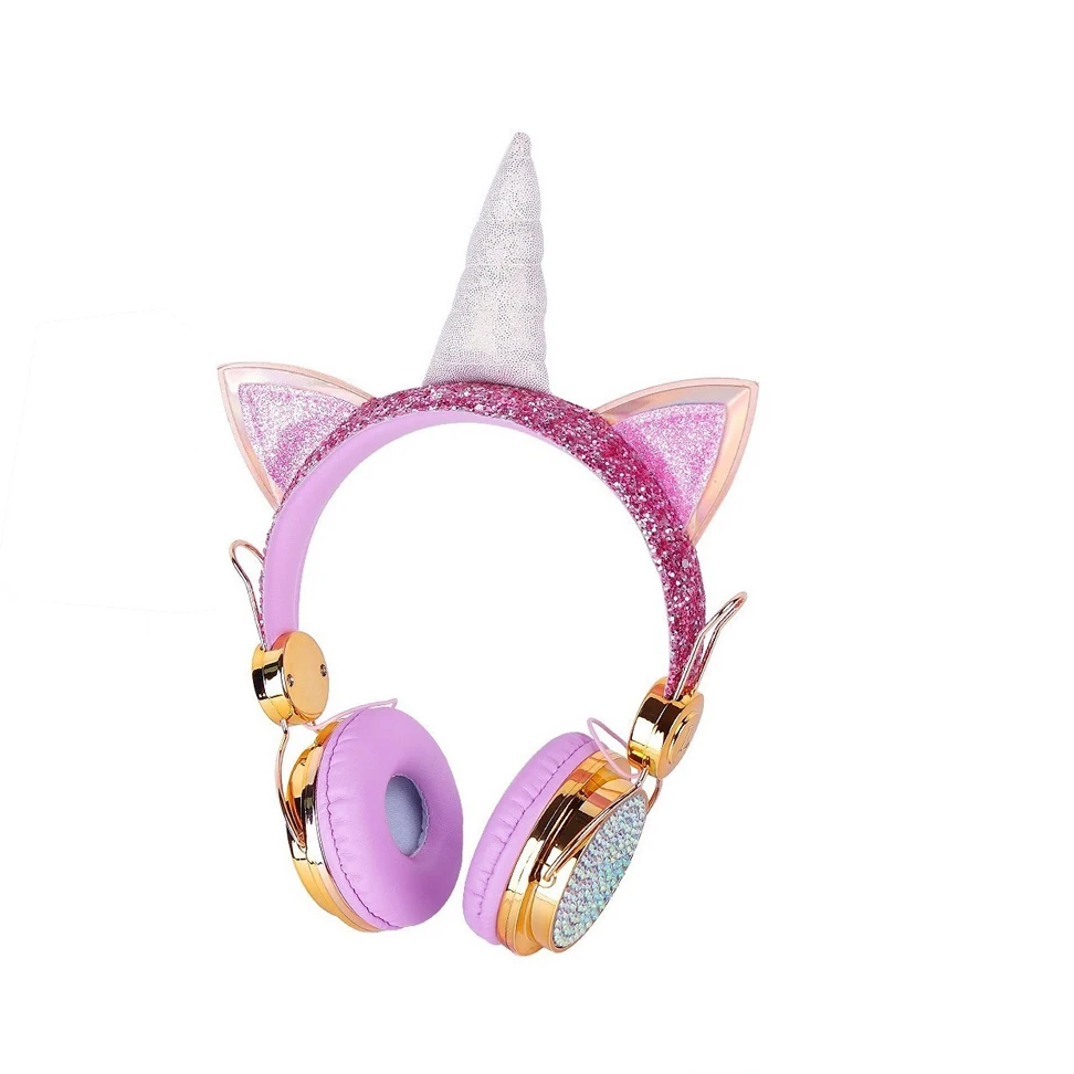 Cute Wired Headphone With Microphone Girls Kids Music Stereo Earphone Computer Mobile Phone YouTube Headset For Daugther Gift
