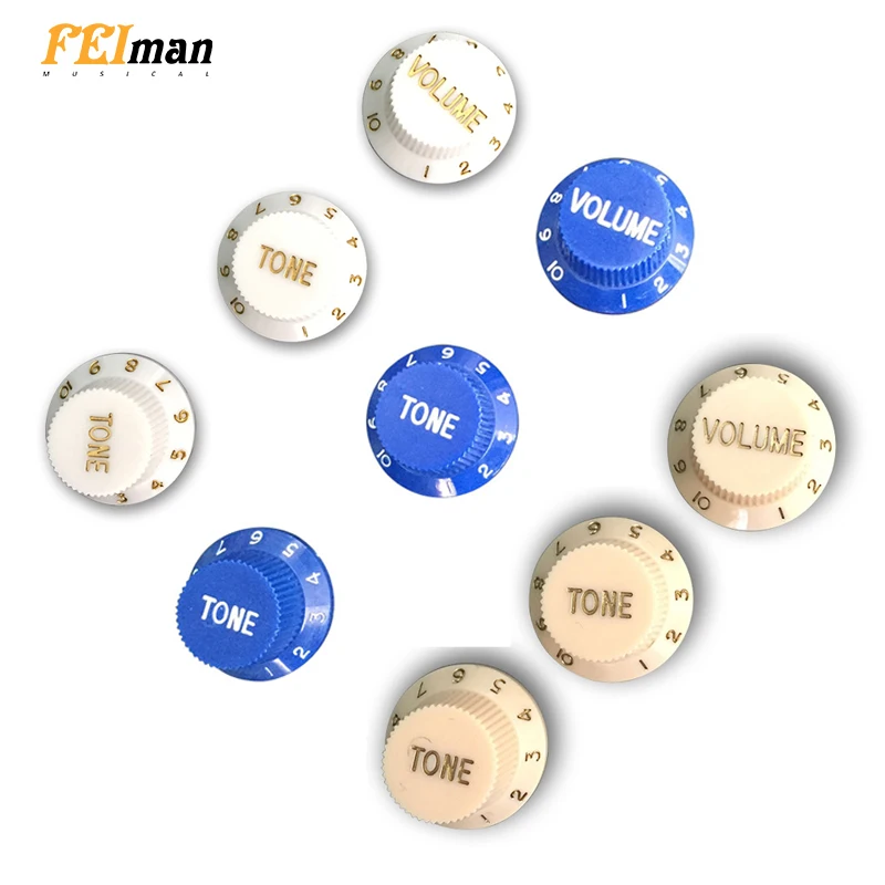 

Fei Man-Custom Guitar Parts Set, Speed Control Knobs, Various Color, 1 Volume, 2 Tone For Strat ST SQ Electric Guitars, 3 Pcs