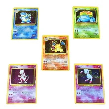 Best Price 5pcs set 1996 First Edition Pokemon Charizard Blastoise Venusaur Mewtwo MEGA Flash Cards Collection Battle Children's Toys Gift Best Price 5pcs set 1996 First Edition Pokemon Charizard Blastoise Venusaur Mewtwo MEGA Flash Cards Collection Battle Children's Toys Gift