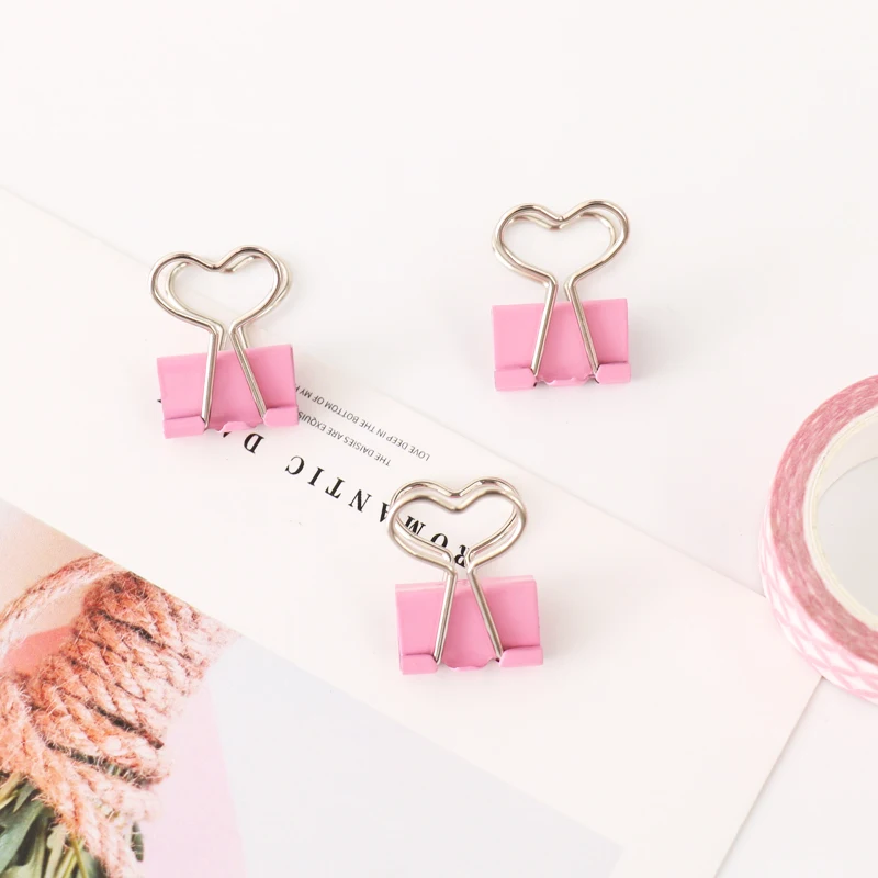 10 шт. милый в форме сердца длинный хвост клип розовый скрепки Скрепка