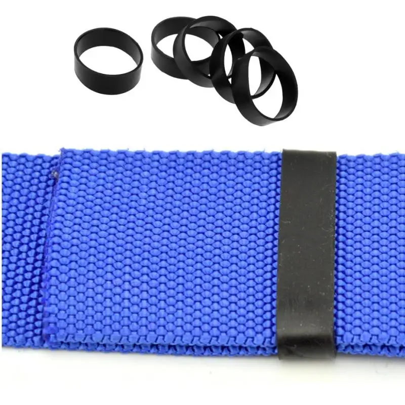 5X Rubber Fixed Ring Bundle Fixing Sleeve For 5cm/2inch Belt Harness Webbing