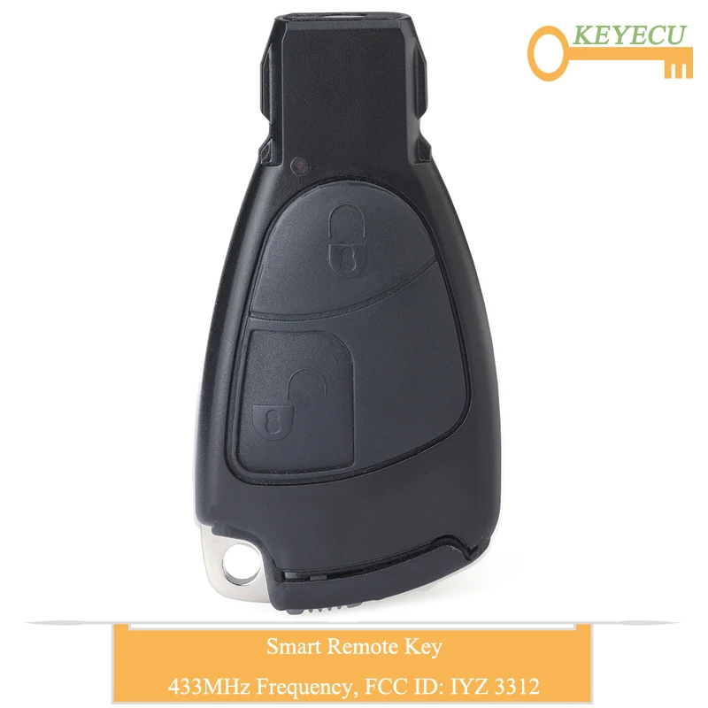 

KEYECU Smart Remote Control Car Key for Mercedes-Benz MB B C E S Class CL CLS CLK ML SLK, 2 Buttons - 433MHz - FCC ID: IYZ 3312