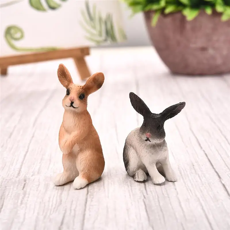 Милая модель мини-кролика, фигурка животного, фигурка зайца, домашний декор, сказочное украшение сада, аксессуары, современная статуя