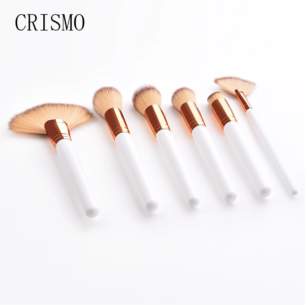 CRISMO 6PCS Makeup Brush Kit Soft Synthetic Hair Wood Handle Make Up Brushes Foundation Powder Blush 2