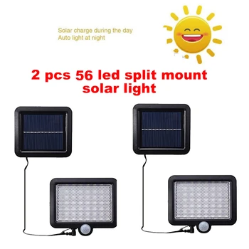 

2/4pcs 100/56/30 LEDs Outdoor Solar Light PIR Motion Sensor Solar Garden Light Energy Saving Street Path Wall Lamp Sunlight spli