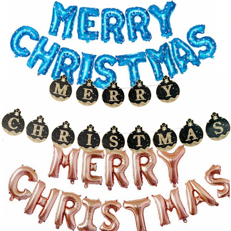 1 набор букв с Рождеством 16 дюймов воздушные Шары Флаг Новогодняя Рождественская