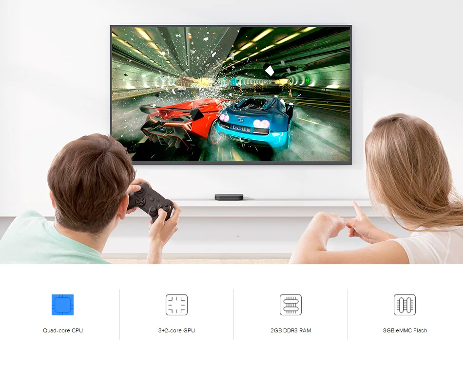 Xiaomi Mi коробка S Android ТВ коробка 4K HDR ТВ Android 8,1 со сверхвысоким разрешением Ultra HD, 2G 8G WI-FI Google Cast Netflix IPTV Set-Top Box 4 Media Player