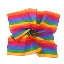 1PC Festival Rainbow Colorful Seven Stripes 55x55CM Unisex Cotton Pocket Square Scarf Headband Bandana Gay Parade Wristband Neck