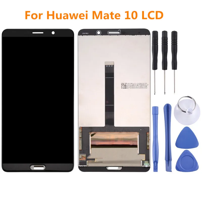 Для HUAWEI mate 10 mate 10 ЖК сенсорный экран дигитайзер стеклянная панель в сборе с заменой рамки+ кнопка отпечатков пальцев - Цвет: black