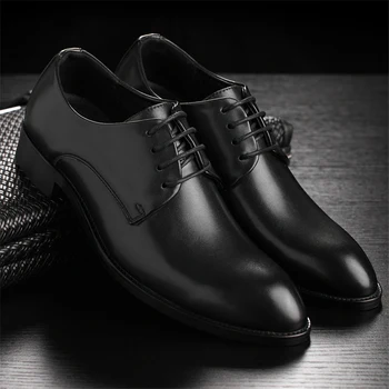 

Men Wedding Shoes Microfiber Leather Formal Business Pointed Toe for Man Dress Shoes Men's Oxford Flats Shoes