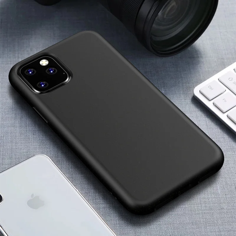 Black N1986N чехол для телефона iPhone 11 11 Pro Max X XR XS Max 6 6s 7 8 Plus Экологичная Пшеничная солома силиконовые конфеты цвета для iPhone X - Цвет: Black