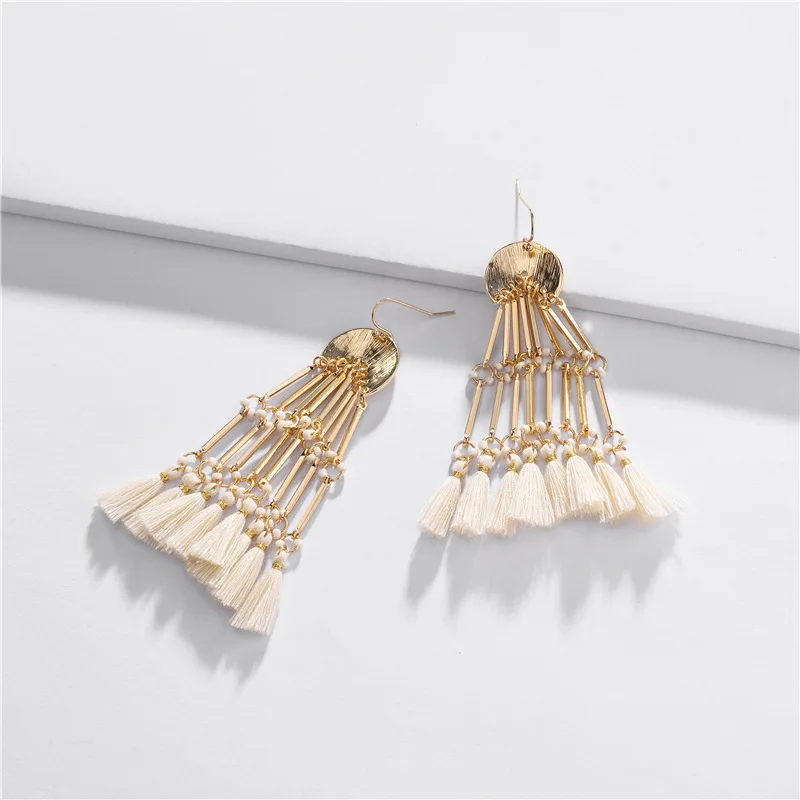 Fall Winter Multiple Tassel Earrings Boho Bohemian Long Dangle Drop Earring Fashion Jewelry | Украшения и аксессуары