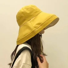 Women Fashion Casual Cycling Foldable Bucket Hat Summer Travel Gift Wide Brim Solid Soft Outdoor Sports Sun Protection Beach#734
