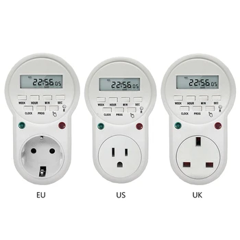 

Electronic Digital Timer Switch US/EU/UK Plug Kitchen Timer Outlet 125V/230V 50HZ 7 Day 12/24 Hour For LED Grow Light Grow Tent