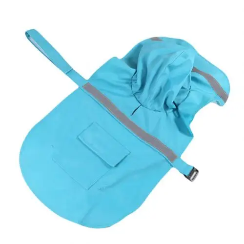 Водонепроницаемый плащ-дождевик с капюшоном для собак - Цвет: Lake Blue