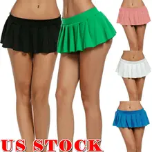 EER-Сексуальная Женская плиссированная мини-юбка школьницы микро короткое платье Косплей клуб