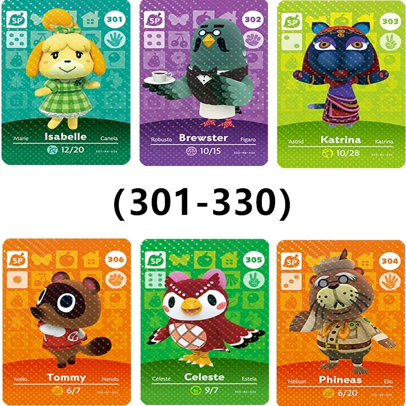 1 шт. (301 до 330) леденец животное пересечение Amiibo новые горизонты игровая карта для
