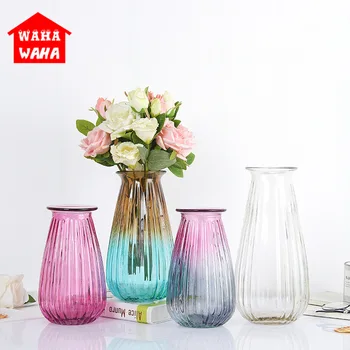 

Gradiently Colored Glass Vases Decoration Home Flower Vase Flower Arrangement Hydroponic Tabletop Vase For Flower Decoration