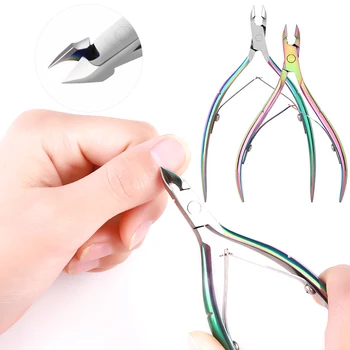 

Laser Rainbow Nail Scissors Dead Skin Remover Nail Cuticle Cutter Stainless Steel Manicure Tool Cuticle Scissors Nail Tool D262