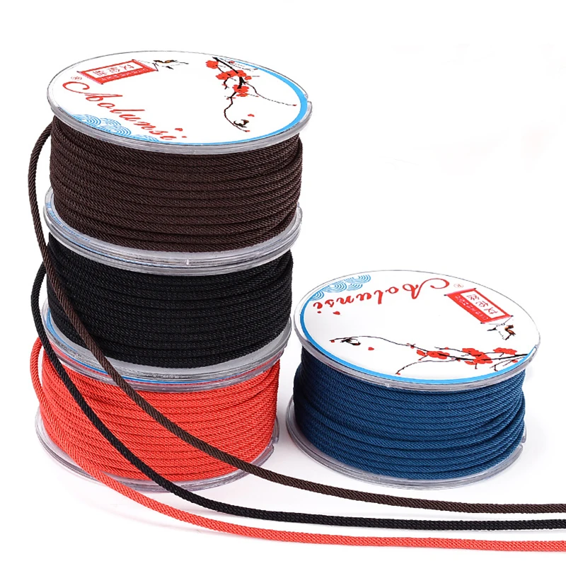 

MOQ=1pc Cords Wholesale Lots Bulk 2mm DIY Jewelry Componen Line/String/Thread Nonelastic Non-fading Polyester Knot Macrame