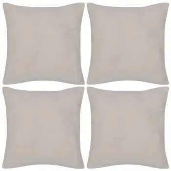 

4 beige pillow covers cotton 40x40 cm