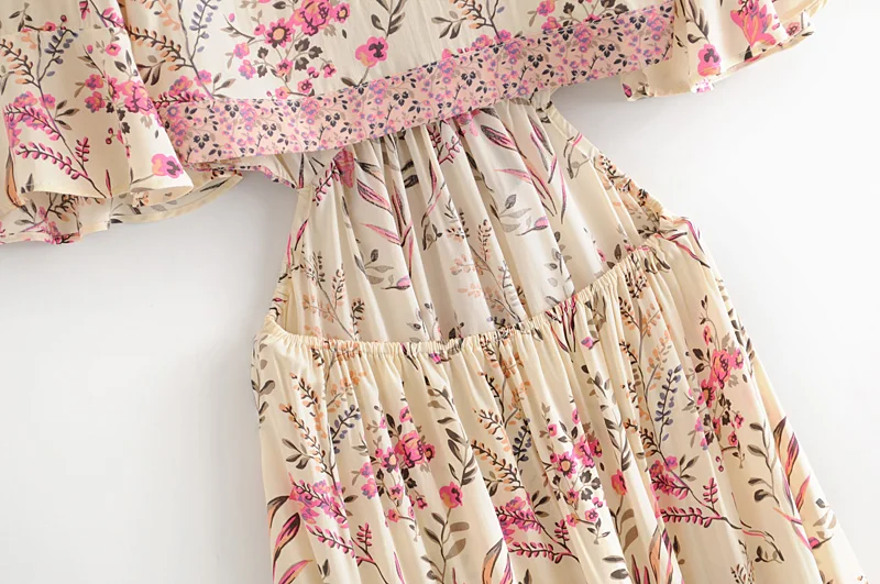 Boho шикарное летнее винтажное платье с открытой спиной с цветочным принтом женская мода с поясом Асимметричные пляжные платья vestidos mujer