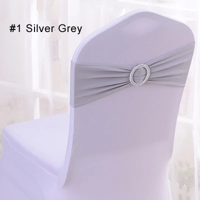 1 Silver Grey 100 шт чехол для свадебного стула широкие пояса-кушаки спандекс лайкра для свадьбы стул именинника украшения - Цвет: 1 Silver Grey