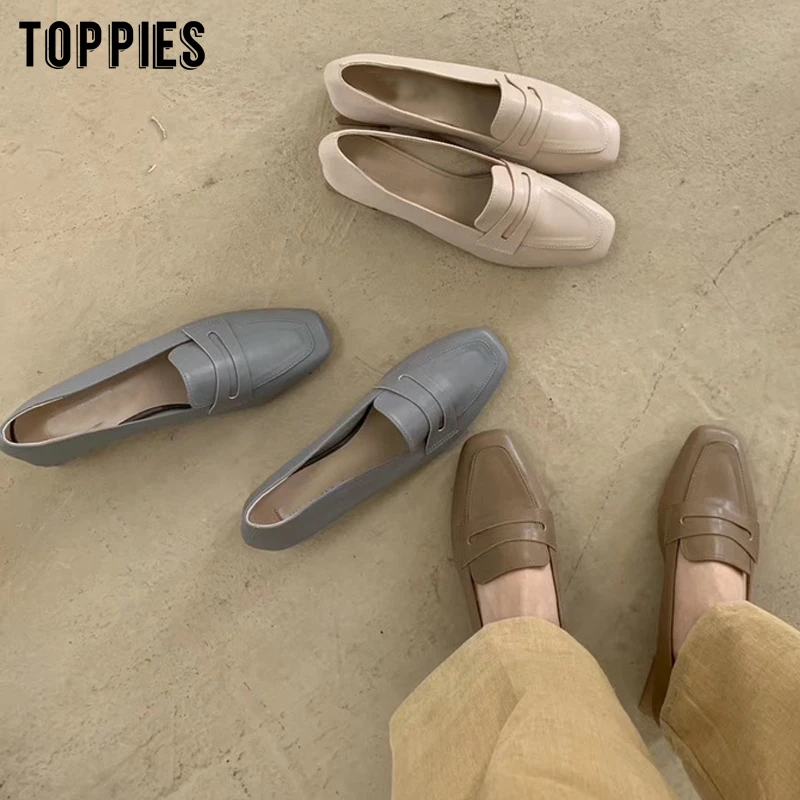 Туфли Toppies женские на низком каблуке искусственная кожа винтажные офисные туфли