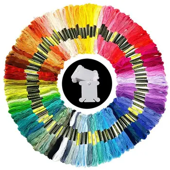 

100 Skeins Embroidery Thread Ran Colors Cotton Embroidery Floss with 12 Pieces Floss Bobbins for Knitting, Cross Stitch Proje