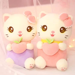 Melhor venda menina coração pêssego gato boneca animal brinquedo de pelúcia sono com travesseiro cabeceira boneca bonito presente aniversário para meninas sofá almofada