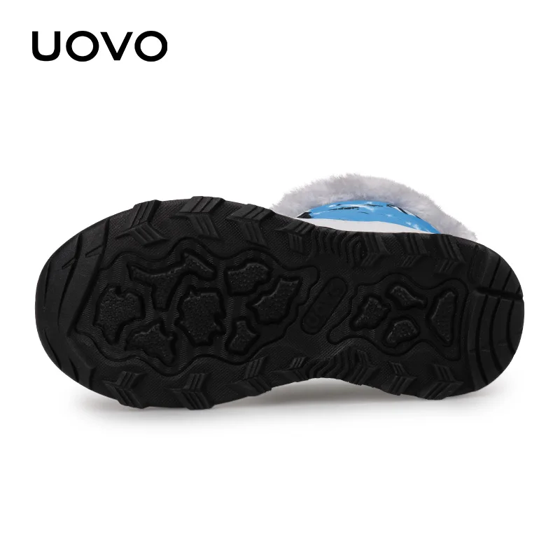 Uovo детские плюшевые зимние ботинки Uovo для мальчиков, высота до середины голени, водоотталкивающая обувь; зимняя обувь на нескользящей подошве теплая обувь ботильоны