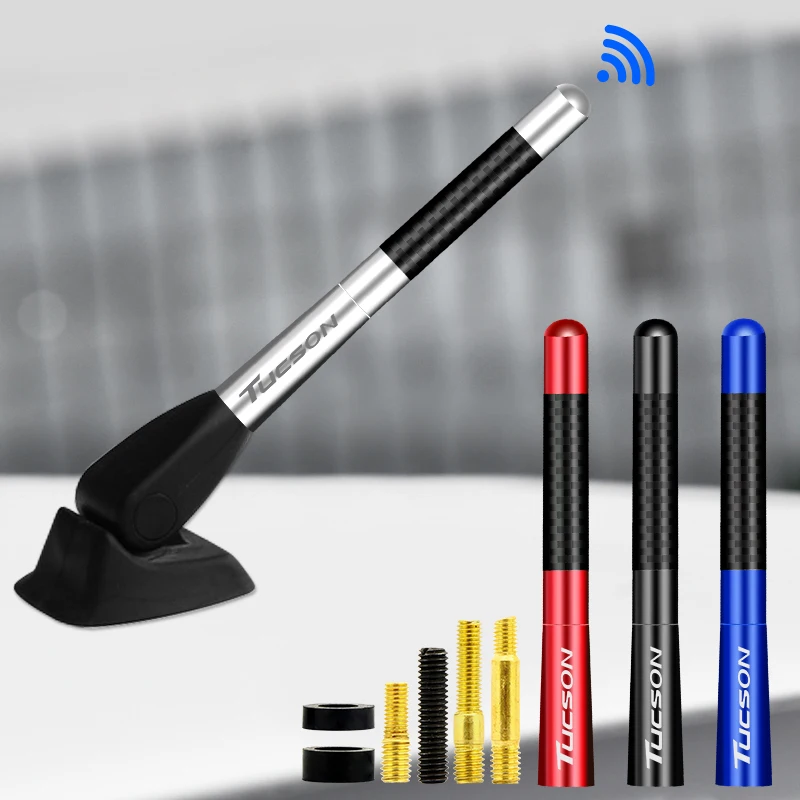 Car Roof Antenna Enhanced Signal Carbon Fiber Screw Metal 12cm for Hyundai Tucson Radio Aerial Accessories | - Цена: 302,58 руб.