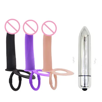 10 Frequency Double Penetration Vibrator Strap On Penis Vagina Dildo Vibrating Male Penis Anal Plug Adult Sex Toys for Couples 2