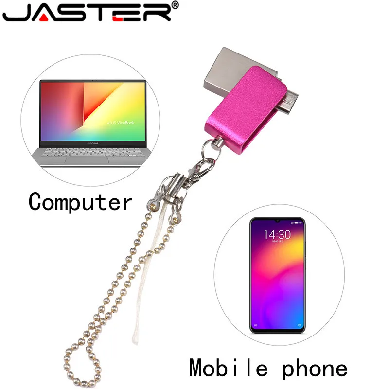 JASTER usb 2,0 флеш-накопитель 4 ГБ 16 ГБ флеш-накопитель 32 Гб usb карта памяти 64 Гб OTG металлический usb флеш-накопитель для телефона Android