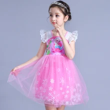 Детское платье для маленьких девочек; летние платья принцессы для девочек; одежда Эльзы, Анны, Софии; Кружевное платье-пачка с героями мультфильмов; Vestido; платья для дня рождения; 10