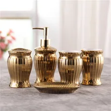 Набор аксессуаров для ванной комнаты, керамический диспенсер для мыла, мыльница, держатель для зубных щеток, стакан для полоскания, свадебные подарки, набор из 5 предметов