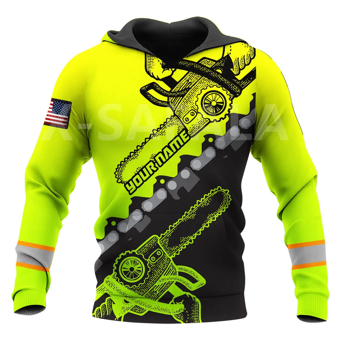 Chainsaw Logger Flag Jobs Arborist Lumberjack 3D Printed Hoodie Man