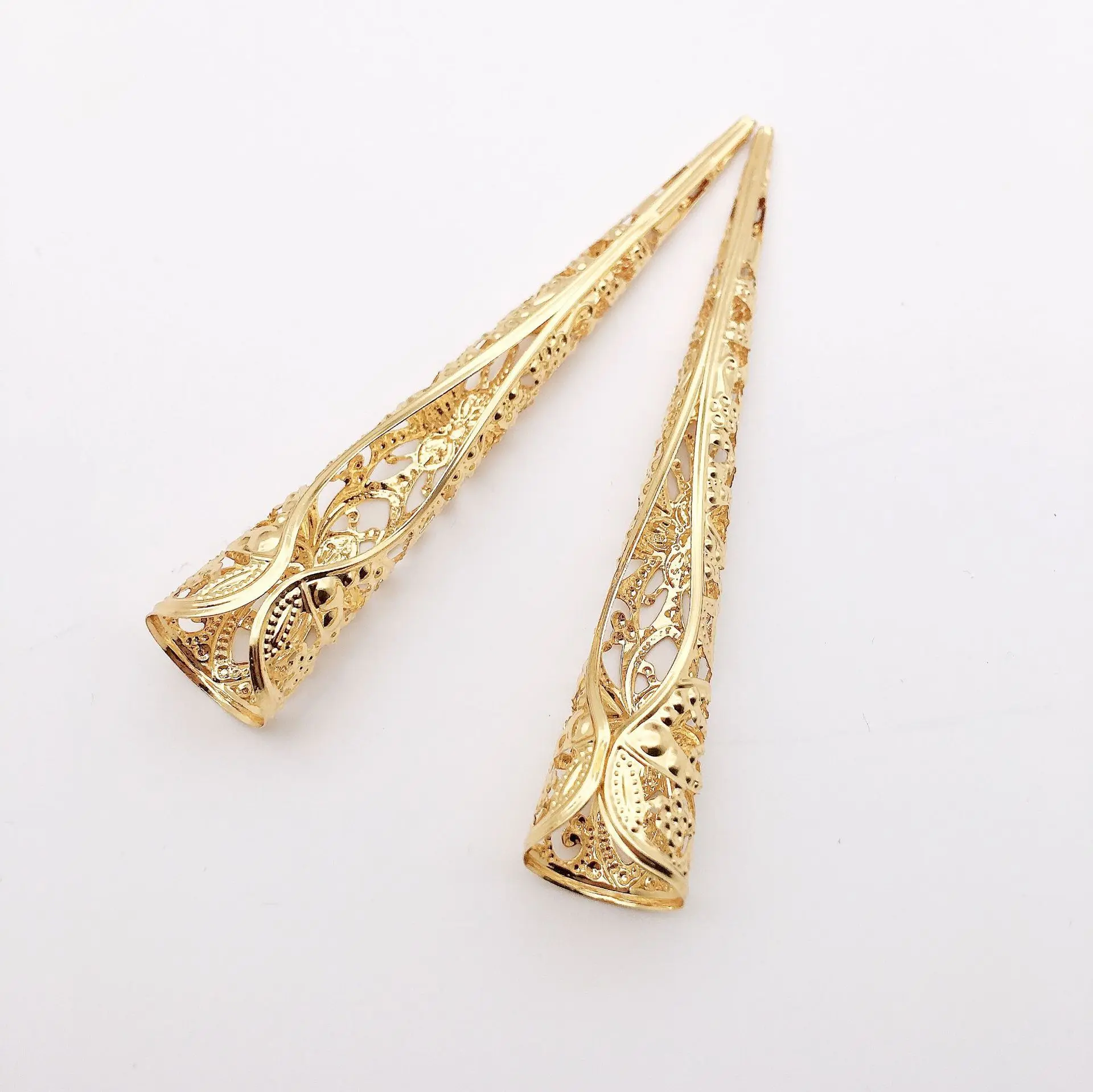 Vintage Metal Long Nail Rings Fingernails Cosplay Chinese Style Dance Props