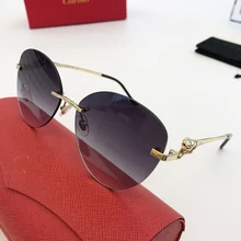 Panther Limited Sunglasses Men And Women Fashion Oval Sun Glasses Luxury Designer Carter Rimless Vintage Lepoad Eyewear