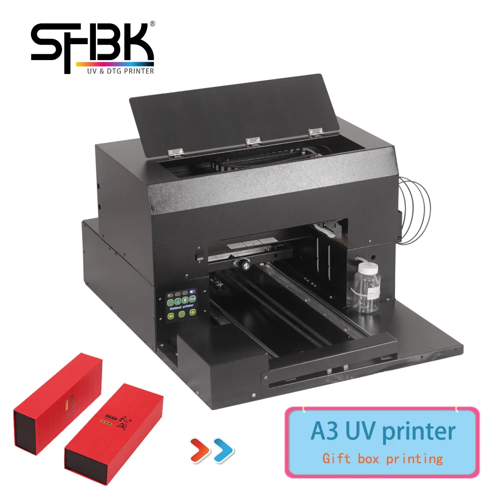 Stampante Flatbed A Getto D'Inchiostro Uv Multifunzione A3 Di Grande Formato Per Confezione Regalo/Carta/T-Shirt Stampa Multicolore Ad Alta Risoluzion