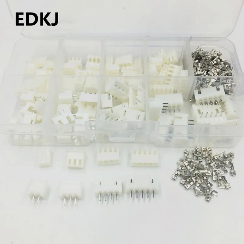 

230pcs/lot 40Sets/box kit 2.54mm XH2.54 2p 3p 4p 5p pin Connector plug + straight needle + terminal socket Header wire Adaptor Y