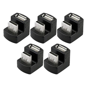 

5 Pack Down Angle USB 2.0 Adapter a Male to Female Extension 90 180 Degree Adapter for LTE Adapter to Power Bank