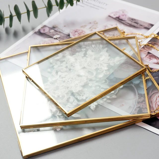 Glass Frame For Pressed Flowers Gold Hanging Frames With Chain Flower Press  Frame Diy For Dried Flowers