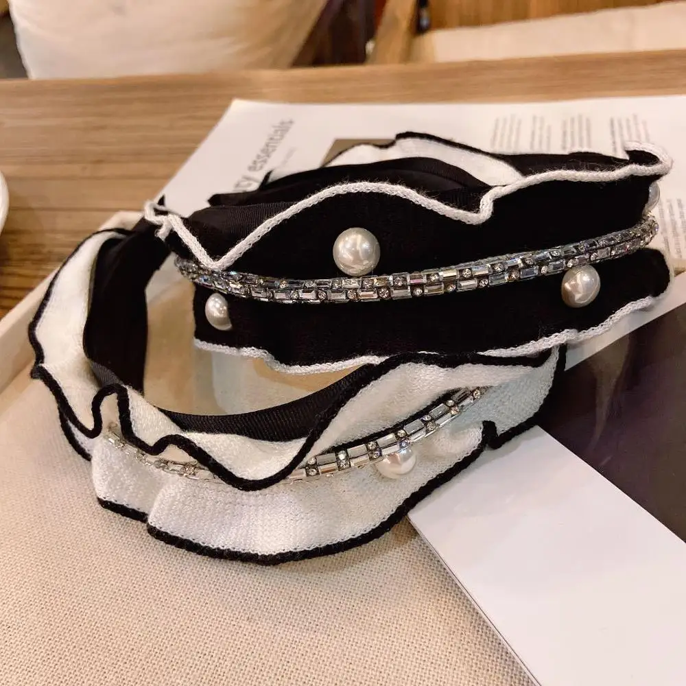 

В Корейском стиле жемчуг головной обруч нарисованной длинноволосой девочкой ленты-бантики для волос ручной работы ткань заколка для волос, повязки для волос для женщин аксессуары для волос на молнии Wrong extraction