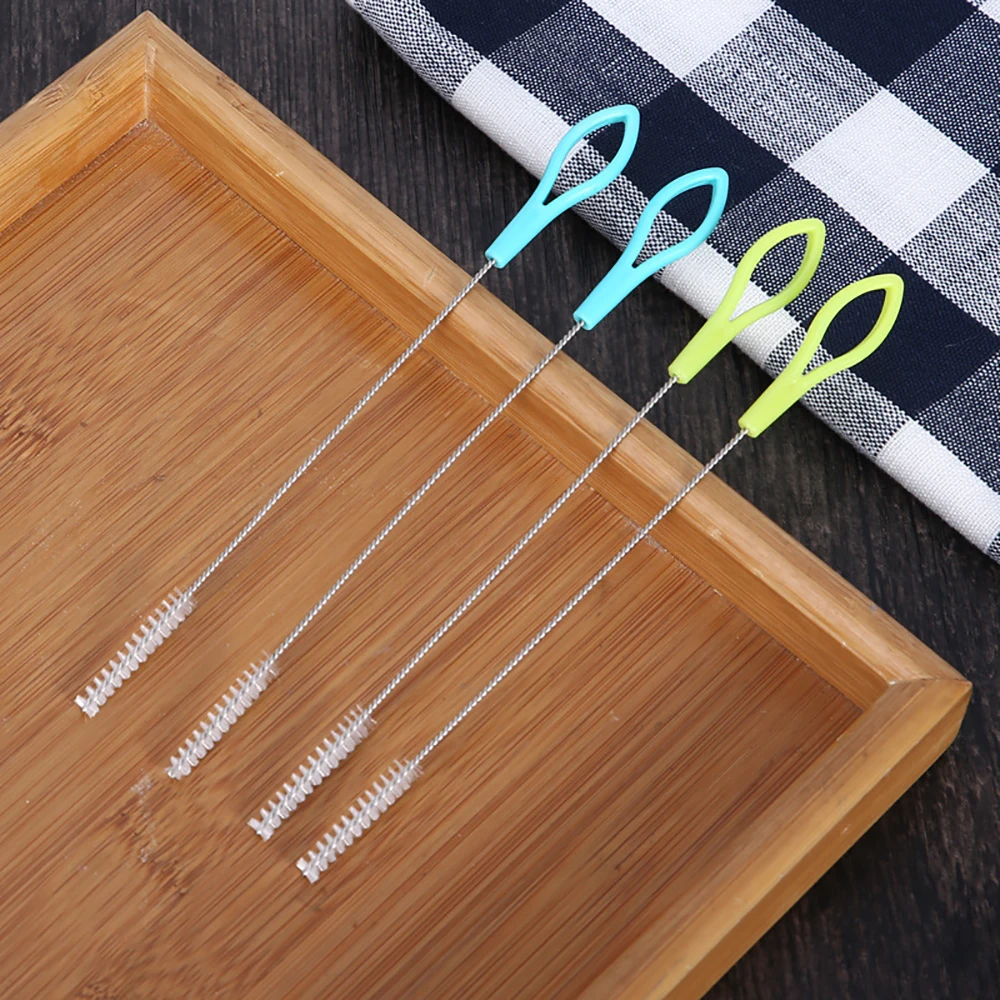 10pcs/set Random Color Baby Bottle Straw Brush Stainless Steel Clean Safety long Brushes Cup Washing Spiral Cleaning Tool | Мать и