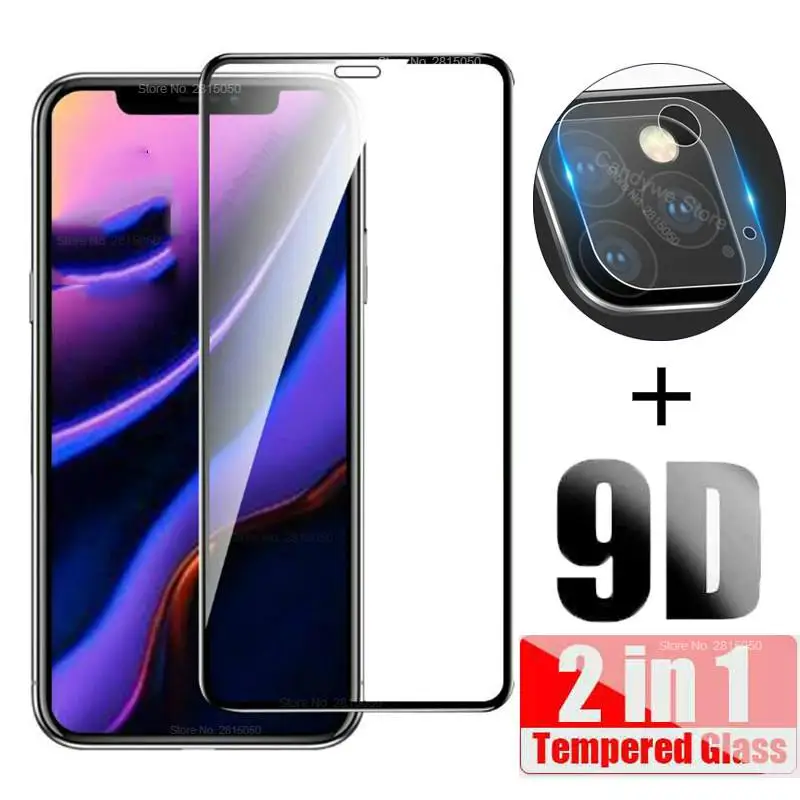 

2 in 1 Camera Lens Protective Glass For iPhone X XR XS 11 Pro Max 2019 6 6S 7 8 Plus 9D Screen Protector Back Lens Tempered Film