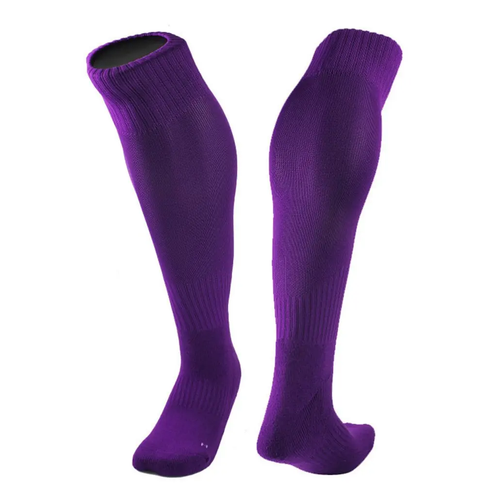

Barreled Football Socks Long Towel Bottom Striped Knee Stockings Adult Soccer Sock Absorbent Sox Non-Slip Movement Sox