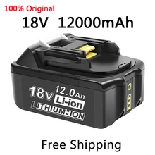 100% original para makita 18v 12000mah recarregável bateria de ferramentas elétricas com led li-ion substituição lxt bl1860b bl1860 bl1850