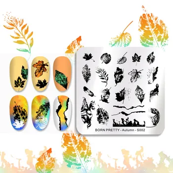 

BORN PRETTY Autumn Nail Stamping Plates Flower Patterns Image Printing Plates Stainless Steel DIY Stencil Tool Stamping Template